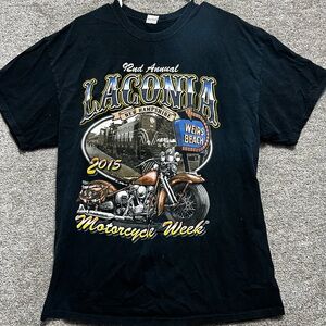 Motorcycle Rally Laconia Bike Week 2015 T Shirt Mens XL Black Short Sleeve